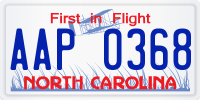 NC license plate AAP0368
