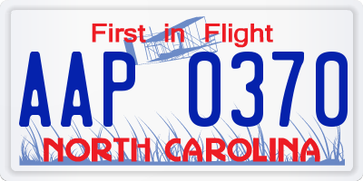 NC license plate AAP0370