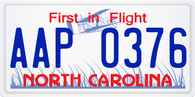 NC license plate AAP0376
