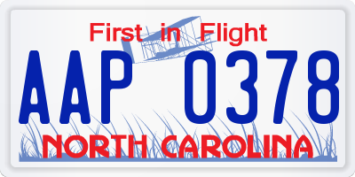 NC license plate AAP0378