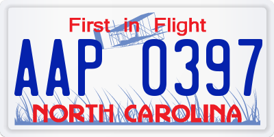 NC license plate AAP0397