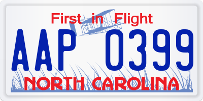 NC license plate AAP0399