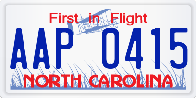 NC license plate AAP0415