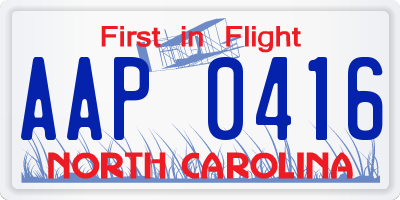NC license plate AAP0416