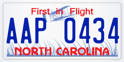 NC license plate AAP0434