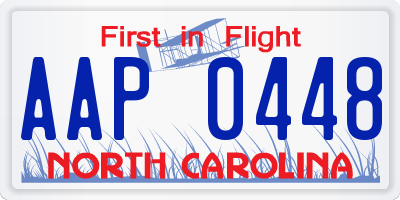 NC license plate AAP0448
