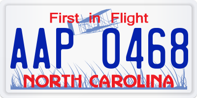 NC license plate AAP0468