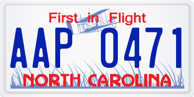 NC license plate AAP0471