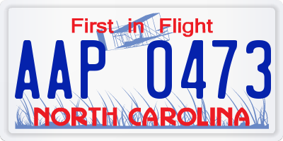NC license plate AAP0473