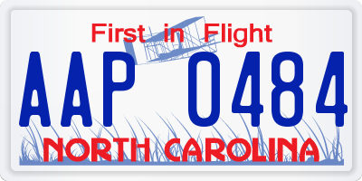 NC license plate AAP0484