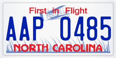 NC license plate AAP0485
