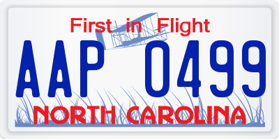 NC license plate AAP0499