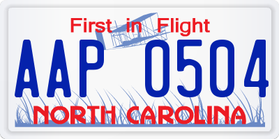 NC license plate AAP0504