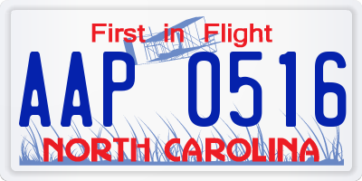 NC license plate AAP0516