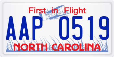 NC license plate AAP0519
