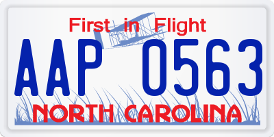 NC license plate AAP0563