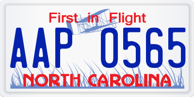 NC license plate AAP0565