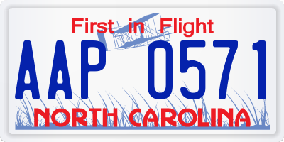 NC license plate AAP0571