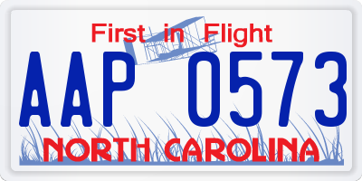 NC license plate AAP0573