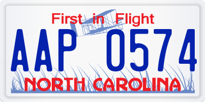 NC license plate AAP0574