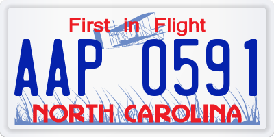 NC license plate AAP0591