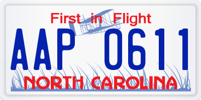 NC license plate AAP0611