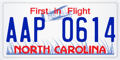 NC license plate AAP0614