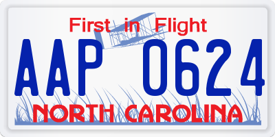NC license plate AAP0624