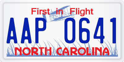NC license plate AAP0641