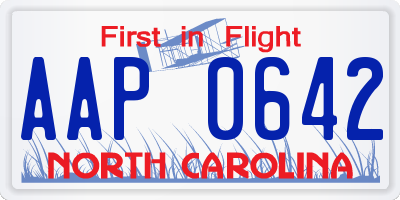 NC license plate AAP0642
