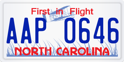 NC license plate AAP0646