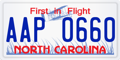 NC license plate AAP0660