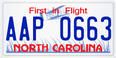 NC license plate AAP0663