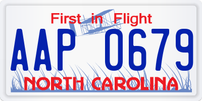 NC license plate AAP0679