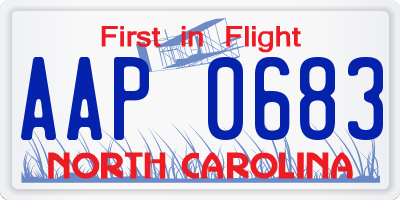 NC license plate AAP0683