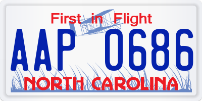 NC license plate AAP0686