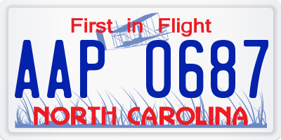 NC license plate AAP0687