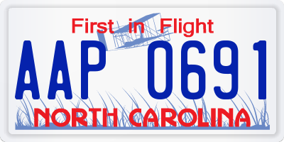 NC license plate AAP0691
