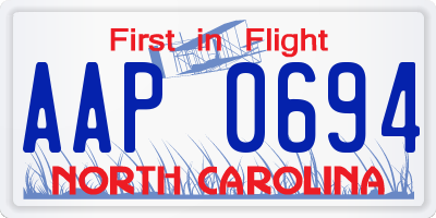 NC license plate AAP0694