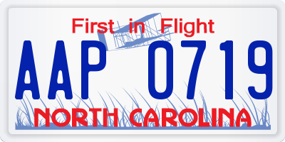 NC license plate AAP0719