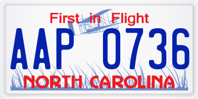NC license plate AAP0736