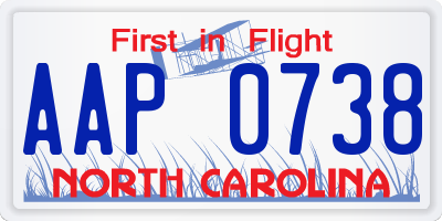 NC license plate AAP0738