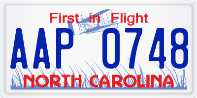 NC license plate AAP0748