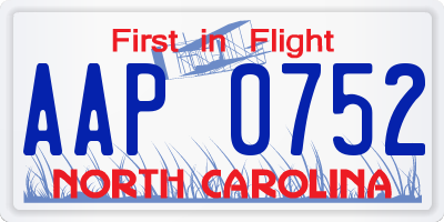 NC license plate AAP0752