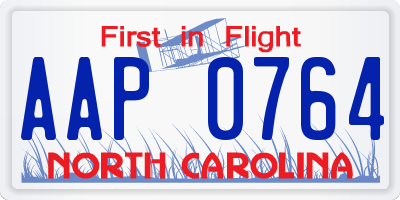 NC license plate AAP0764