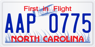 NC license plate AAP0775