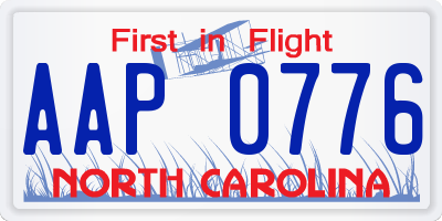 NC license plate AAP0776