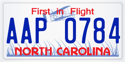 NC license plate AAP0784