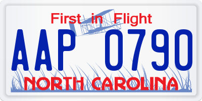 NC license plate AAP0790