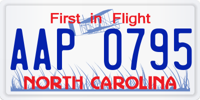 NC license plate AAP0795